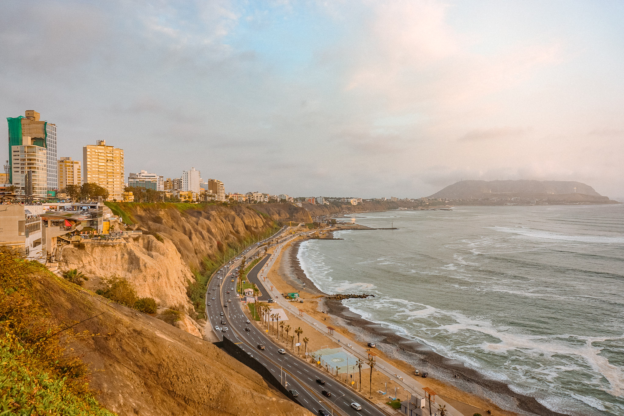 Lima, Peru coastline with buildings